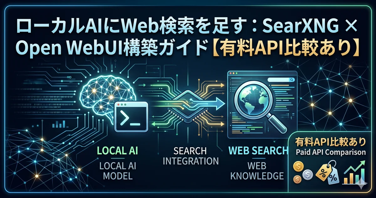 ローカルAIにWeb検索を足す:SearXNG × Open WebUI構築ガイド【有料API比較あり】