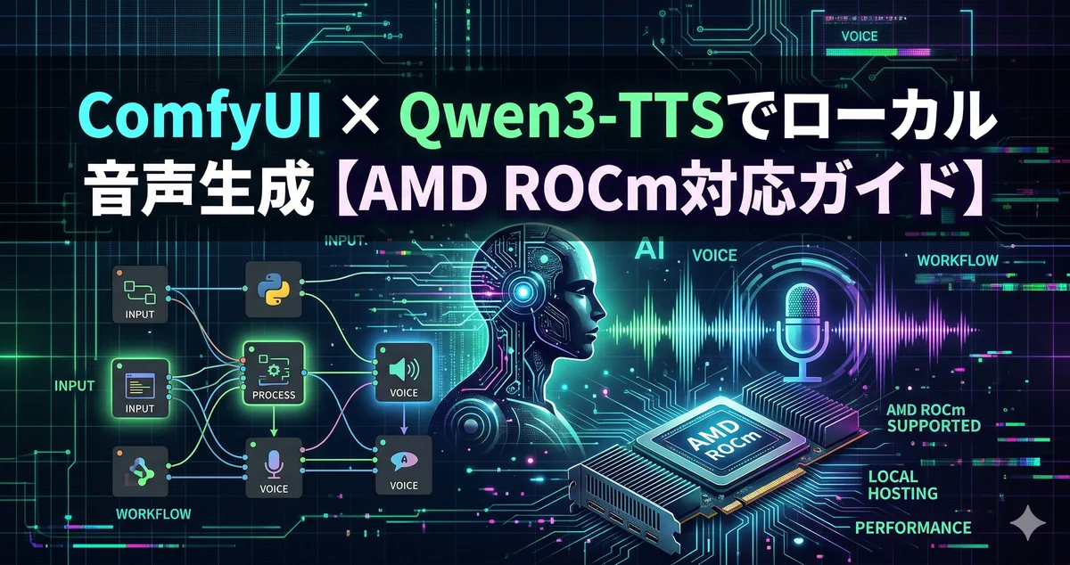 ComfyUI × Qwen3-TTSでローカル音声生成【AMD ROCm対応ガイド】
