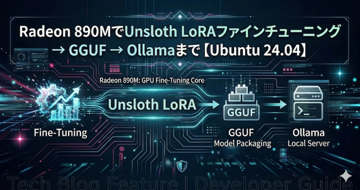 Radeon 890MでUnsloth LoRAファインチューニング → GGUF → Ollamaまで【Ubuntu 24.04】
